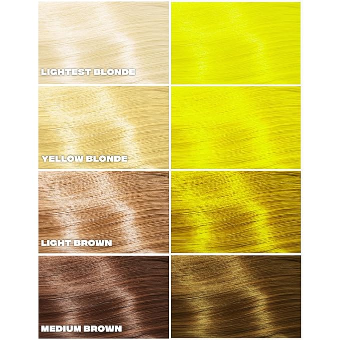 Good Dye Young Streaks and Strands Semi Permanent Hair Color (Glow On Yellow) - UV Protective Temporary Hair Color, 15-24+ Washes - Conditioning Yellow Hair Tint, PPD Cruelty-Free & Vegan