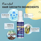 5% Minoxidil for Men and Women Hair Growth: Minoxidil Spray Hair Regrowth Treatment Serum with Biotin & Rosemary -Stop Hair Thinning and Hair Loss For Stronger Thicker Longer Hair