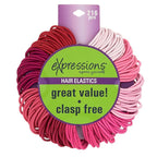 216-Piece Hair Ties, 4mm Hair Elastics Shades Of Pink Colors Value Pack, No Metal Hair Bands for Women, Durable Ponytail Holders For Thick Hair, Curly Hair and All Hair Types