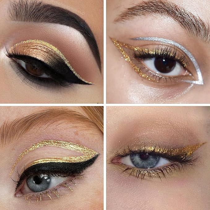 docolor Waterproof Eyeliner Pen Super Slim Liquid Eyeliner Eye Liner Gel (Gold)