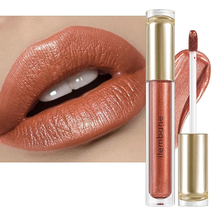 Metallic Liquid Lipstick Brown – High Pigment Long-Lasting Waterproof Metallic Lip Color, Smudge-Proof, Non-Sticky, Bold Lip Gloss for Parties & Stage Makeup (Better Me)