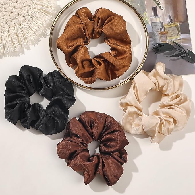 Hair Scrunchies for Women - Hair Ties No Damage Both for Thick Hair or Thin Hair Curl Hair No Crease Scrunchies Ponytail Holder No Hurt Your Hair