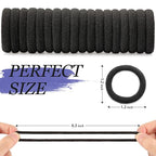 100 pcs No Break Hair Ties fitting Kit, and limited-time Starter Kit | Gentle for any hair type with no slipping or snagging Color mixing(Black)
