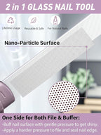2 Packs Glass Nail Buffers with Case for Natural Nails, Glass Nail Files Shaping Nano Nail Shiners Crystal Polisher Manicure Tools Shine for Home Salon Use Stocking Stuffers for Women Christmas Gift