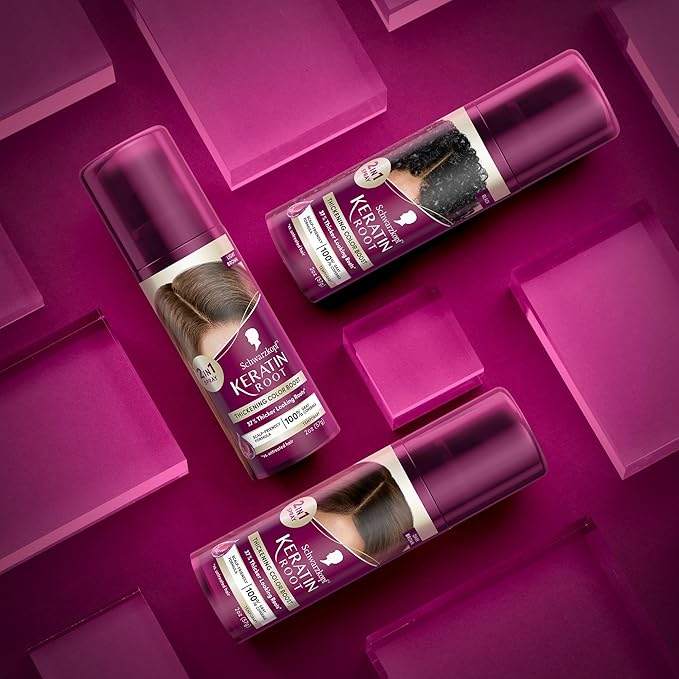 Schwarzkopf Keratin Root Temporary Hair Color Spray, Light Brown, Instant Gray Coverage, Thicker, Fuller-Looking Roots, Easy-to-Use, No Ammonia, Low Mess Application, Scalp Friendly