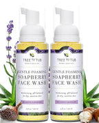 Tree to Tub Sensitive Skin Face Wash for Dry Skin - Moisturizing Gentle Face Cleanser for Women & Men, Hydrating Foaming Facial Cleanser, Daily Face Soap w/Organic Aloe Vera, All Natural Lavender Oil