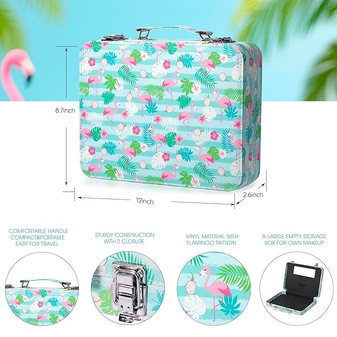 Hot Sugar Makeup Kit for Teenager Girls 10-12, All in One Beginner Makeup Kit for Women Full Kit, Teen Cosmetic Gift Set on Birthday Christmas (Green Flamingo)