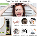 SkinSmart 360® No-Stain Hair Dye Shampoo – Full Gray Coverage for Men & Women, 3-in-1 Color + Cleanse + Condition, Natural Ingredients, Easy No-Mix Formula, 200 mL (Dark Brown)