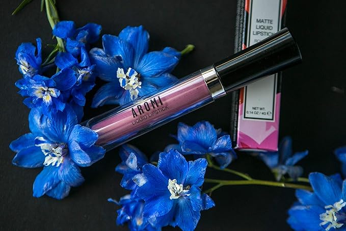 Aromi Dusty Mauve Matte Liquid Lipstick | Rosy Pink Lip Color with Blue Undertones, Vegan, Cruelty-free, Long-Lasting, Smudge Proof, Handmade (Miss Mauve)