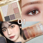 All-in-One Eyeshadow Palette, 7 Colors Eye Shadow Palette, Glitter, Matte, Shimmer Eyeshadows, Blush, Highlighter Contour Makeup Palettes, Highly Pigmented Waterproof Long Lasting. (Color 1)