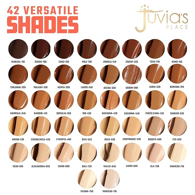 Juvia's Place I Am Magic Velvety Matte Liquid Foundation 300 - Gabon - Dark w/Neutral, Golden Undertone, Makeup Foundation Full Coverage, Lightweight, Long Wear, Velvety Matte Finish