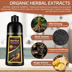 Instant Dark Wine Red Hair Dye Shampoo for 100% Gray Hair Coverage, Natural Herbal Hair Color Shampoo Hair Dye, 3 in 1 Coloring & Care Formula Lasts 3-4 Weeks, Easy & Quick to Use for Women Men, 500ML