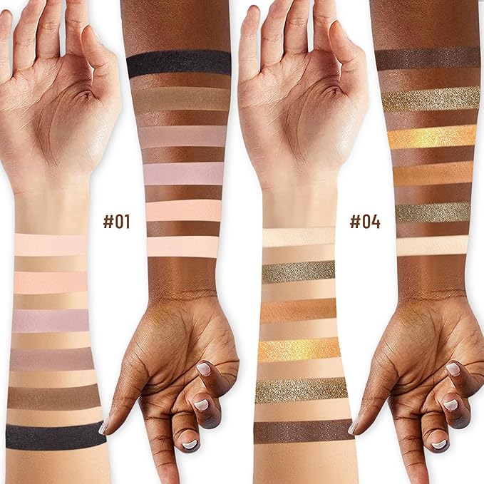 2PCS 6 Colors Mini Eyeshadow Palette Makeup with Brush Set Neutral Nude Eye Shadow Brown & Olive-colored Matte Shimmer Make Up Pallet with Mirror Highly Pigmented Travel Size Gift Kit