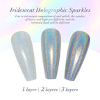 AZUREBEAUTY Holographic Nail Polish no Gel Fast Drying Pink Silver 2 Colors Natural Nail Lacquer High Shine DIY Salon Home Women Gifts 2Pcs 0.34oz