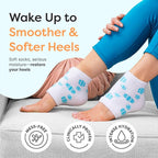 ZenToes Moisturizing Socks for Cracked Heel Treatment, Vitamin E, Olive Oil and Jojoba Oil Heel Socks, Stocking Stuffers for Women, Spa Self Care Gifts for Women (White & Blue Snowflake, Regular)
