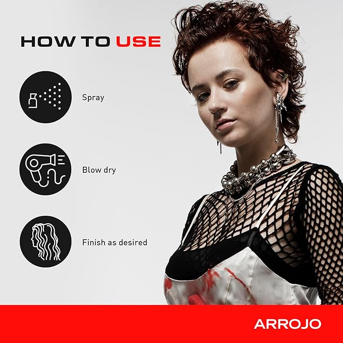 ARROJO Set & Style Hair Spray – Blow Dry Spray To Create Body, Shine, Hold – Hair Shine Spray For Blow-Drying -Hair Setting – Anti Frizz Hair Products To Fight Humidity (6 Oz)