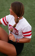 K'lani Game Day Hair Tie Bracelets – 5-Pack Stretchy No-Crease Hair Ties & Stylish Bracelets – Team Color Accessory for Hair or Wrist - Utah, Large