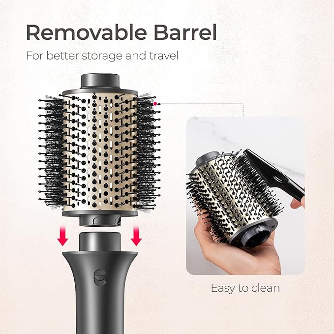 TYMO Hair Dryer Brush Blow Dryer in One, 300% High Speed Hot Air Blowout Brush with Cool Shot, One Step Hairdryer, Straightener, Curling, Volumizer, 12 Setting Mode, 200M Negative Ion for Frizz-Free