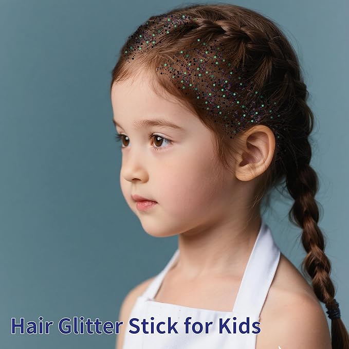 MEICOLY Black Face Body Glitter Stick,Hair Glitter Stick for Women,Sparkle Chunky Glitter Makeup,Waterproof Face Glitter for Party Rave Festival