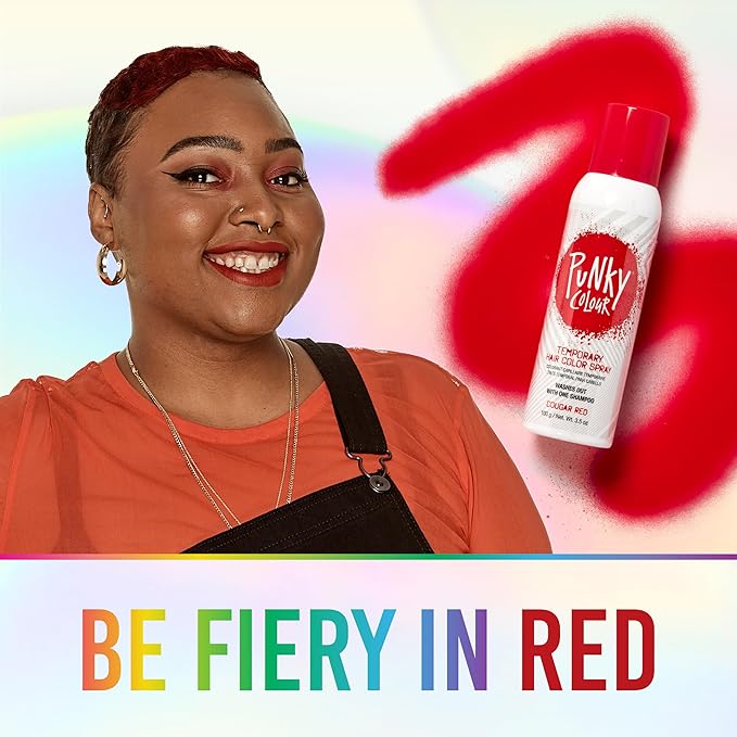 Punky Temporary Hair Color Spray, Cougar Red, Non-Damaging Spray-On Hair Dye Instant Vivid Hair Color, 3.5 oz, 1-Pack