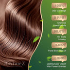 Permanent Hair Dye Gray Coverage Hair Dye PPD-Free Hair Color Kit 4A Cream Latte Brown