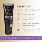 Norvell Venetian Sunless Self Tanner Gradual Color Extender Lotion 8.5 fl oz – Moisturizing Self Tanning Cream with Violet & Brown Tones, Instant Bronzer, Natural Fake Tan