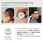 Highland Glacial Hair Clay Pomade - Award winning hair styling clay for men and women made with 100% all natural and organic ingredients that promote hair and scalp health. Low shine, Medium Hold.