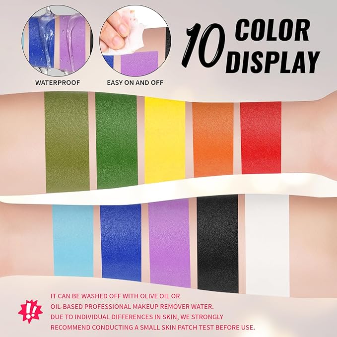 Green Oil Based Face Body Paint Stick, Non-toxic Full coverage Face Painting for Halloween Cosplay Makeup Hulk Witch Monster Joker, Waterproof Cream Green Body Paint for Adults Costumes Party