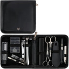 3 Swords Germany - brand quality 12 piece manicure pedicure grooming kit set for professional finger & toe nail care tweezers file clipper fashion leather case in gift box, Made by 3 Swords (33514)