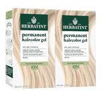 Herbatint Permanent Hair Dye - 10N Platinum Blonde - For Up To 100% Gray Coverage of Resistant Gray Hair - Ammonia-Free, Alcohol-Free & Vegan - Salon Influenced Hair Color 5.75 fl oz (2 Pack)