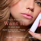 Cote Beauty's Peptide Lip Shine in Lyla, Ultra Hydrating & Long-Lasting Coral Plumping Lip Gloss for Women with Hyaluronic Acid, Shea Butter & Jojoba Oil, Vegan & Cruelty-Free, 0.12 Fl Oz