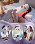 FOLOKE LED Light Therapy Mask Skin Care Mask, LED face & neck Red 630±5nm & NIR 830nm Wavelength,USB C Rechargeable for Home Use Working Travel Yoga (Sakura Pink