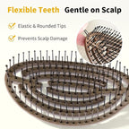 Hair Brush Professional for Women Men Paddle Detangling Brush for Wet Dry Curly Thick Straight Hair Shaping Defining Curls wood round