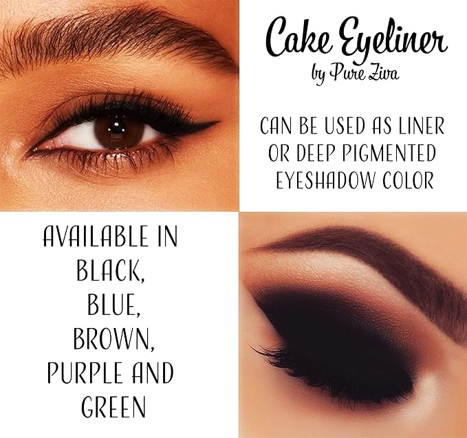 Matte Violet Eggplant Satin Lavender Deep Purple Cake Eyeliner & Pressed Eyeshadow, Water Activated Powder; Gluten & Cruelty Free