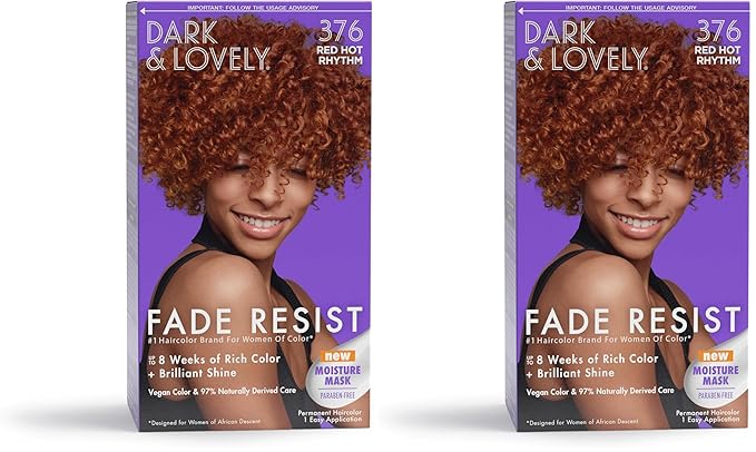 SoftSheen-Carson Dark and Lovely Fade Resist Rich Conditioning Color, Red Hot Rhythm 376 (Pack of 2)