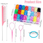 2000 Pcs Elastic Hair Rubber Bands for Girls, 24 Colors Small Girl Hair Ties Baby Hair Ties Elastic Rubber Bands with Hair Loop Styling Tool Hair Accessories for Toddler Baby Girl Hair