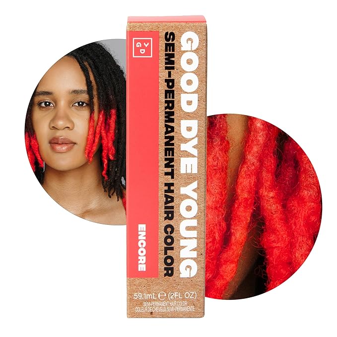 Good Dye Young Streaks and Strands Semi Permanent Hair Color (Encore Neon Coral) - UV Protective Temporary Conditioning Hue, 15-24+ Washes - Cruelty-Free & Vegan