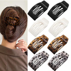 8 Pack Tortoiseshell Flat Hair Clips for Women – Large Neutral Matte No-Slip Rectangle Claw Clips for Thick & Thin Hair, Strong Hold Square Hair Accessories, Chic Neutral Leopard Pattern