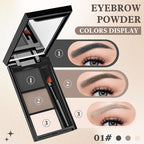 Eyebrow Powder，Eyebrow Kit Makeup Palette，3 Colors Eye Brow Powder With Mirror&Brow Brush for Women，LongLasting，Waterproof，Fill & Sculpt，Defined Natural Brows，Friendly Compact，Black Brown Nude 01
