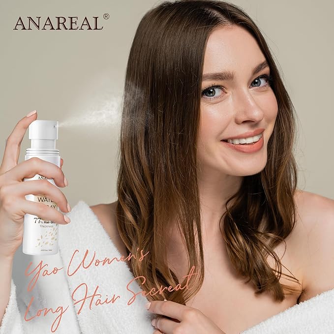 Hair Growth Oil Spray: Fermented Rice Water with Biotin & Castor Oil for Daily Hair Thickening & Scalp Nourishment - Natural Non-greasy 2oz