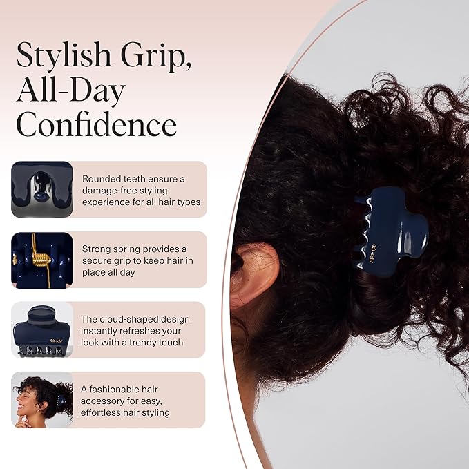 Kitsch Medium Hair Clips for Women – Strong Hold Claw Clips for Thick or Thin Hair – Recycled Plastic, Non-Slip, Durable | Ideal Gifts for Women – Blue Orchid – 1pc