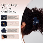 Kitsch Medium Hair Clips for Women – Strong Hold Claw Clips for Thick or Thin Hair – Recycled Plastic, Non-Slip, Durable | Ideal Gifts for Women – Blue Orchid – 1pc