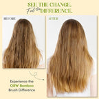 ORW OREN'S Bamboo Hair Brush for Hair Growth - Bamboo Bristle Detangler Paddle Brush, Scalp Stimulation – Natural, Sustainable Hair Care for Women, Men & Kids - Narrow