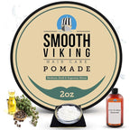Smooth Viking Medium Hold & High Shine Pomade - Water Based Hair Cream for Curly, Thick & Straight Hair - Men's Hair Product - Made in USA, 2oz