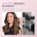 TYMO Thermal Brush Curling Brush - STYLUX 1.5 Inch Blowout Volumizer with Flexi-Fit for Hair Straightening, Heated Round Styler Tool, Hair Straightener and Curler 2 in 1, Dual Voltage, Gold