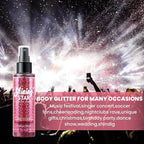 Pink Body Glitter Spray & Glitter Hairspray - Long-Lasting, Ultra-Shiny, Quick-Dry, Waterproof, Non-Clog Nozzle Design for Parties, Dances, Festivals, and Special Events