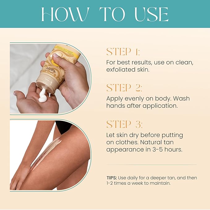 Body Drench Quick Tan Self Tanner Body Lotion – Sunless Tanning Lotion for Women, Natural-Looking Self Tan, Dark, 8 fl oz