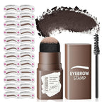 Eyebrow Stamp Stencil Kit - Long-Lasting Eyebrow Powder with Brush, Waterproof & Smudge-Proof Brow Shaping Kit with 24 Reusable Thin & Thick Eyebrow Stencils for Voluminous Brow (Black Brown)