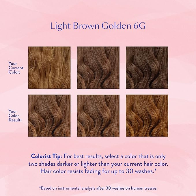 eSalon Permanent Hair Color & Dye Kit - Light Brown Golden - Professional-Grade Ammonia-Free Personal Colorist for Up To 100% Gray Coverage on All Hair Types