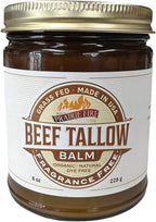 Grass Fed Beef Tallow Balm - 8 oz - Made in USA - Organic Grass Fed and Finished - Moisturizing Skin Care Tea Tree